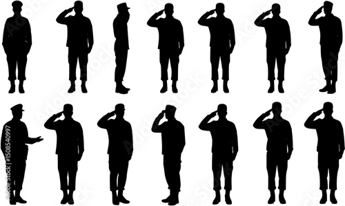 Military man salute silhouette
