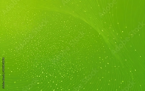 Abstract Background With Green Gradient And Yellow Dots