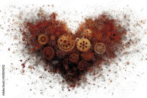 Rusty Gears Heart Design