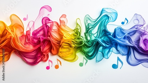 Colorful Flowing Lines Resembling Sound Waves in Motion