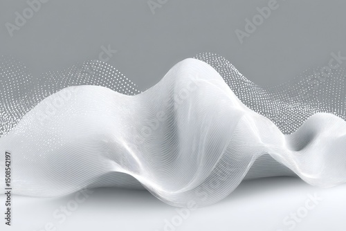 Abstract White Geometric Wave Design
