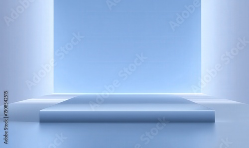Light Blue Minimalist Podium Display Platform
