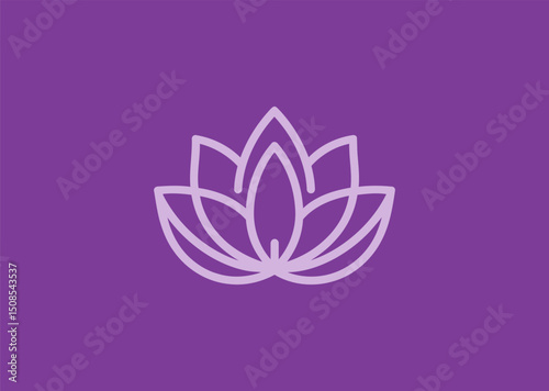 Lotus line logo for peace, purity, or wellness-inspired branding.