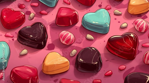 Valentines Day Candy Hearts Background.