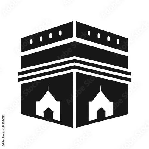 Kaaba Illustration on white background