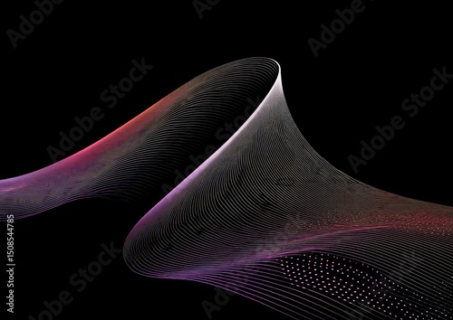 Abstract Digital Art With Glowing Shapes And Colors