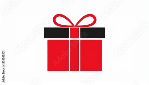 Simple Red Gift Box Icon