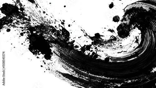 Abstract Black Ink Swirl Design