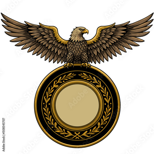 Eagle and Shield Symbol: Classic Heraldic Vector Illustration