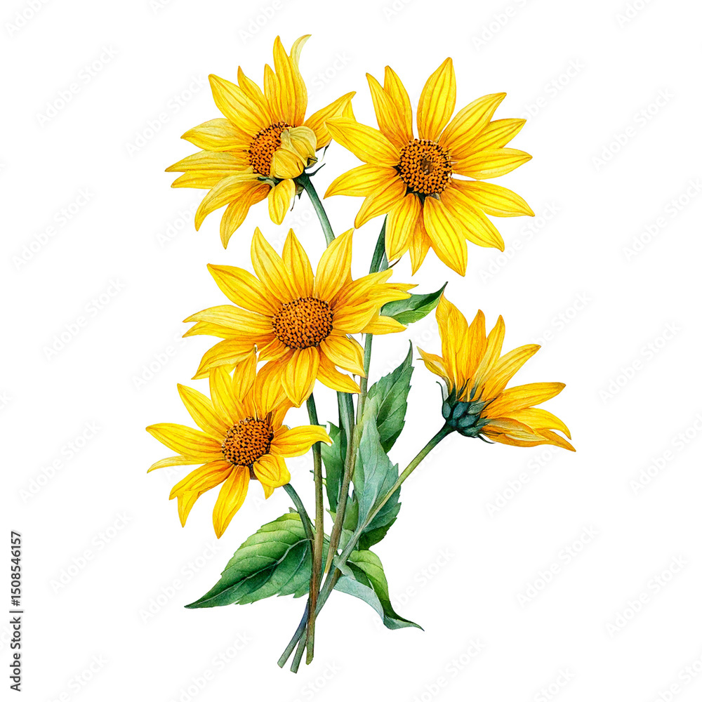 Naklejka premium bouquet of sunflowers
