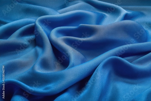 Closeup View Of Textured Deep Blue Fabric