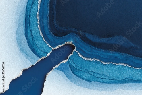 Abstract Blue Marbled Background Design With Silver Accents
