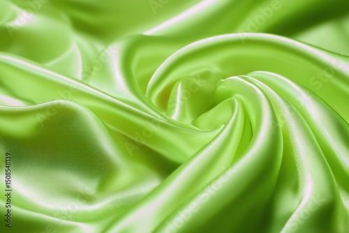 Lime Green Satin Fabric Texture