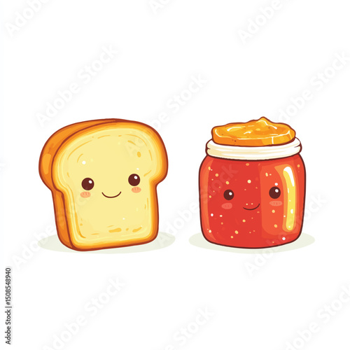 cute bread and jam characterss for stiker