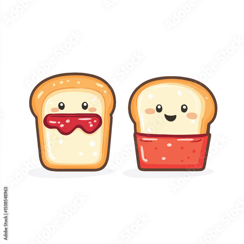 cute bread and jam characterss for stiker