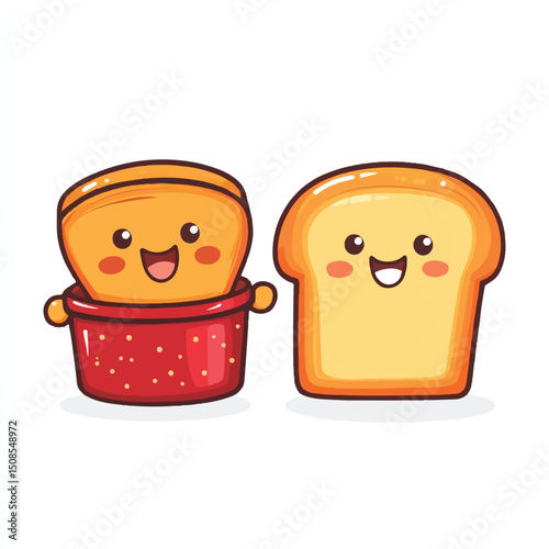 cute bread and jam characterss for stiker