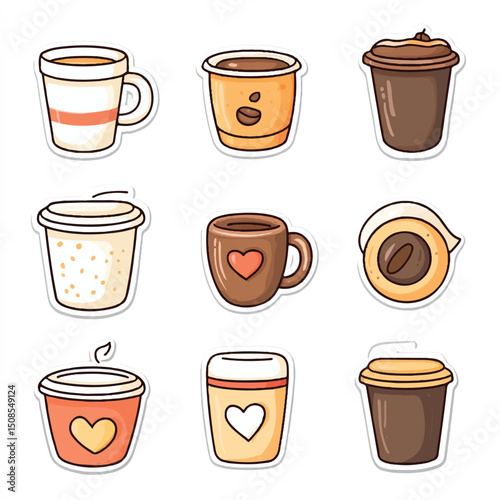 cute coffee cups for planner stickers