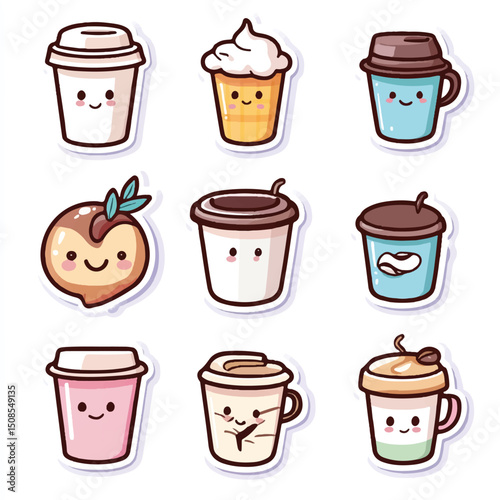 cute coffee cups for planner stickers