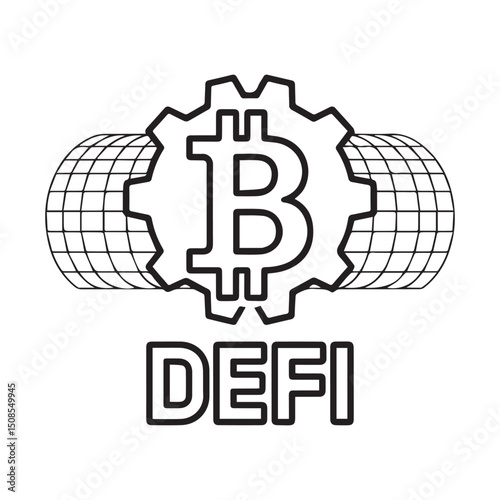 vector illustration of a bitcoin. DEFI coin