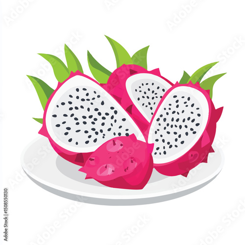 a cute Dragon fruit on plate