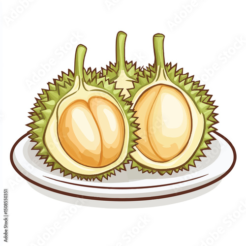 a cute Durian fruit on plate