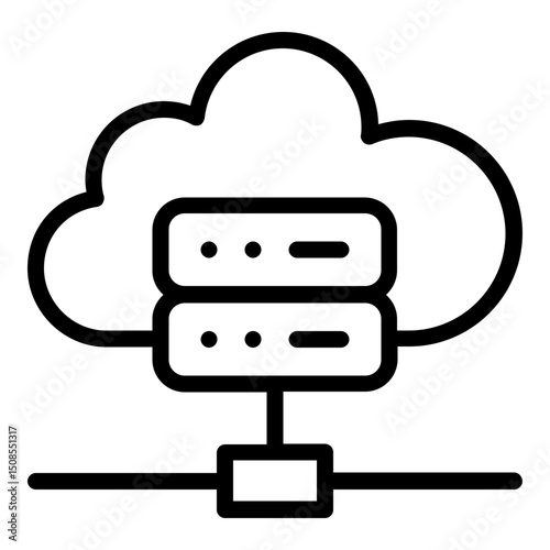 cloud server icon line