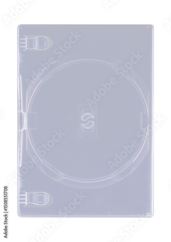 Canvas Print DVD disk video case on black background