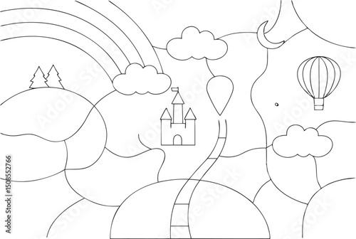 Abstract Vector Illustration with Geometric Shapes and Color Gradients Using CMYK Grayscale and Primary Colors Featuring Helvetica and Courier Fonts for Text Elements