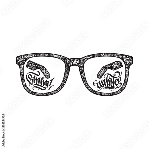 Stylized Smart Glasses Vector with Graffiti Art for Merchandise