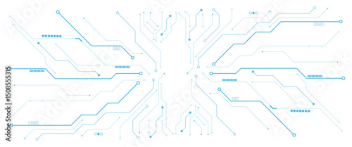 Abstract CPU processor or semiconductor with Power icon with glowing pixels on technology circuit board.