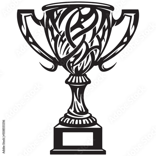 Striking Tribal Trophy Icon, A Bold Vector Design for Merchandis
