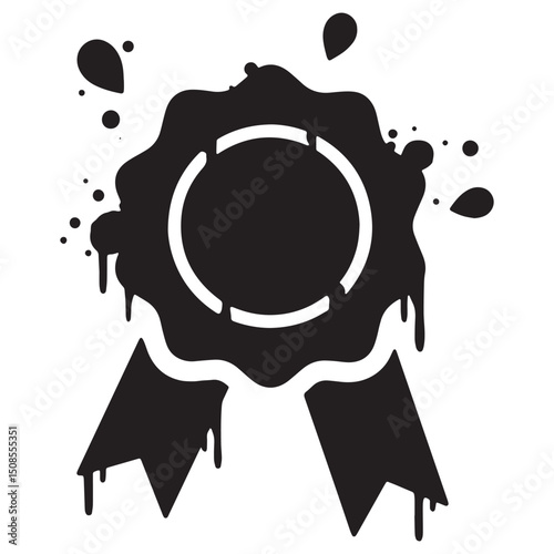 Striking Achievement Icon with Dripping Paint Stencil - Vector D