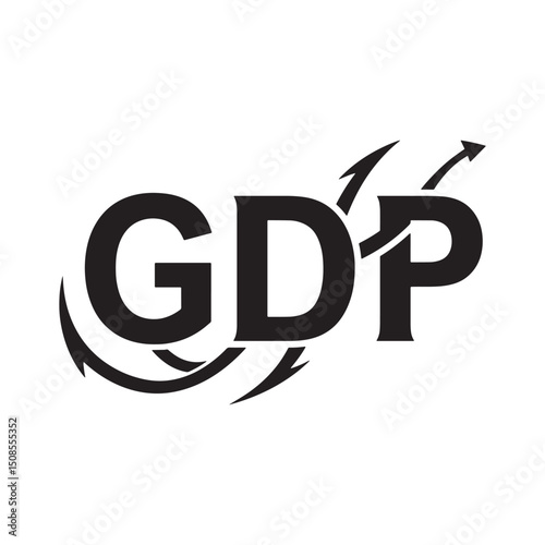 Tribal Tattoo Style GDP Icon, Black and White Vector for Merchan