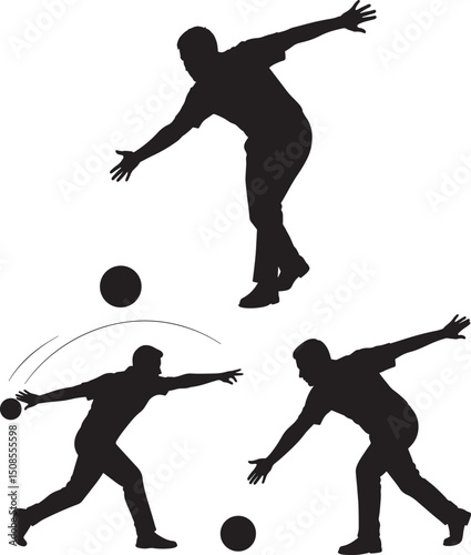 Bowling silhouette vector illustration