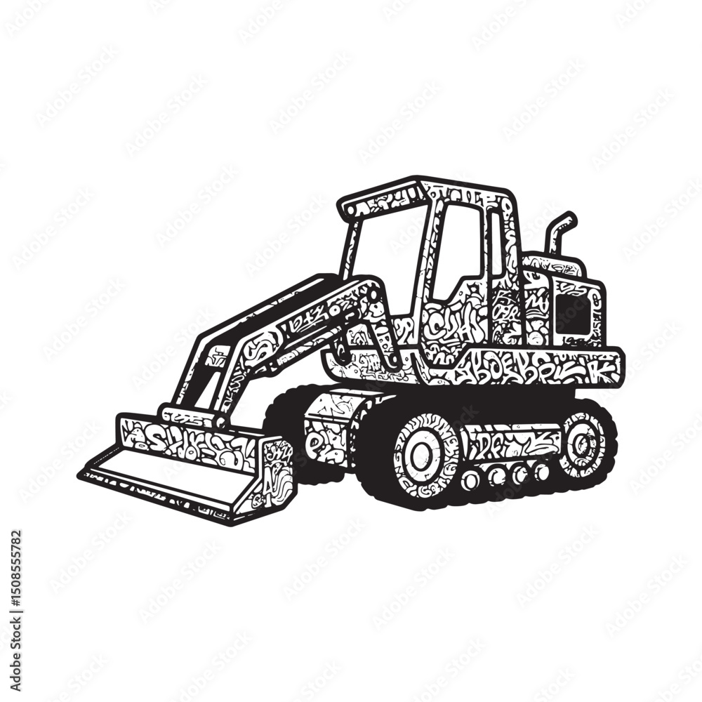 Naklejka premium Stylized scraper vector illustration featuring graffiti art elem