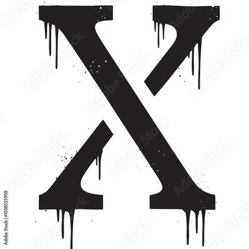 Abstract graphic representation of null set with dripping paint