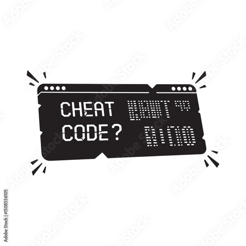 Cyberpunk Inspired Cheat Code Vector Graphic for Merchandise and