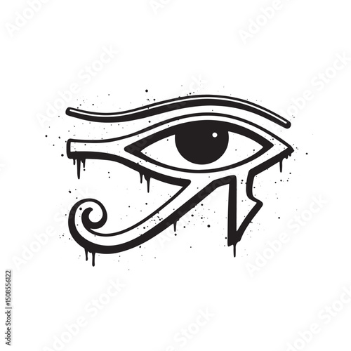 Striking Black and White Vector Illustration of the Eye of Ra