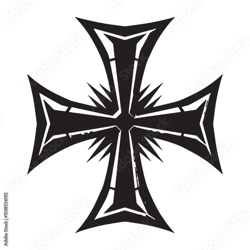 Cyberpunk Knight Templar Cross, Modernized Religious Icon for Me