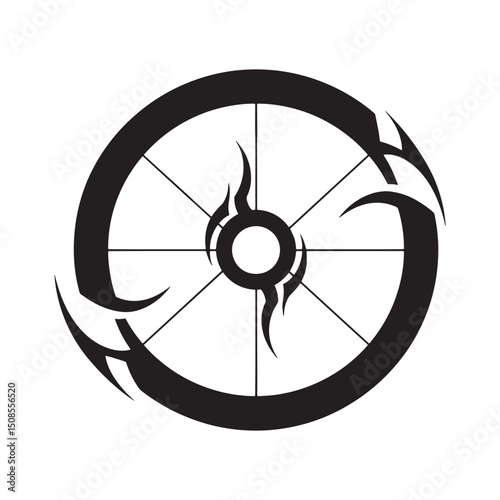 Intricate tensor icon design featuring tribal tattoo elements fo