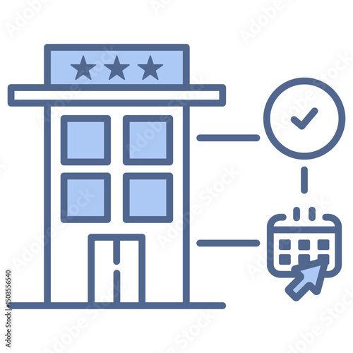 Hotel Booking Blue Icon