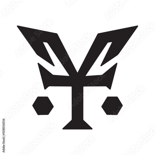 Futuristic Abstract Vector Symbol for Merchandise and Apparel Pr