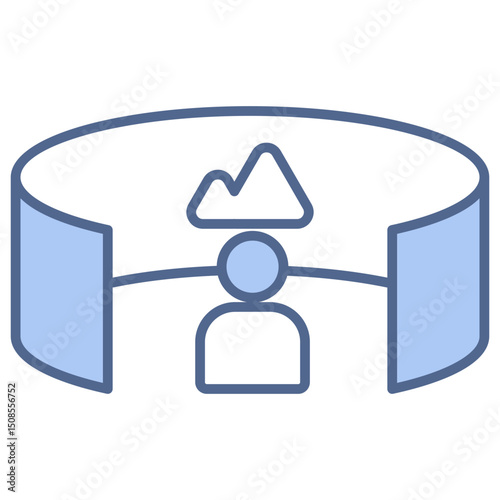 Virtual Tour Blue Icon