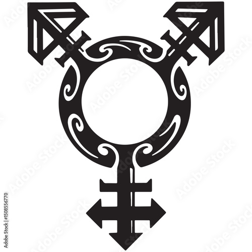 Transgender Pride Tribal Tattoo Style Symbol for Merchandise and