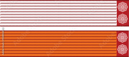 Saree design illustration, white saree with red border, Elegant Traditional Saree Design Illustration