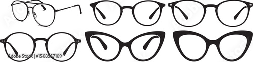 Eyeglasses silhouette vector illustration