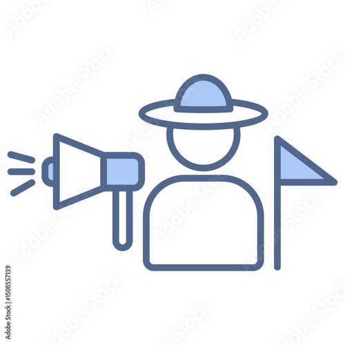 Tour Guide Blue Icon