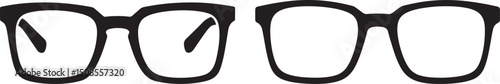 Multiple eyeglasses silhouette vector illustration