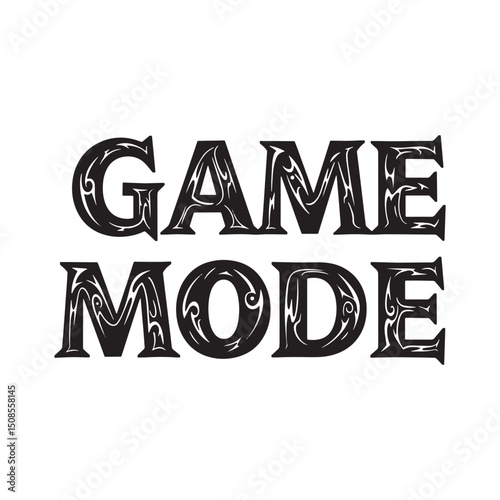 Intricate tribal tattoo style game mode design for apparel print