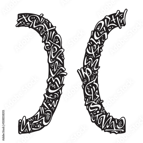 Partial Derivative Symbol Graphic Vector Art with Street Tagging